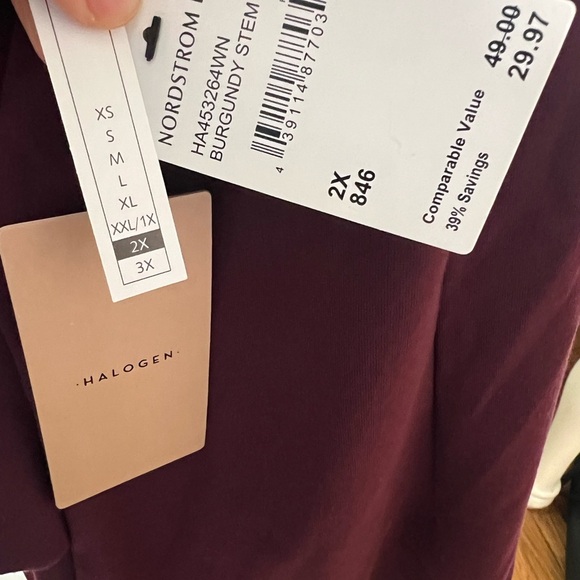 Halogen burgundy Asymmetrical Wrap Tank Top - Picture 4 of 5